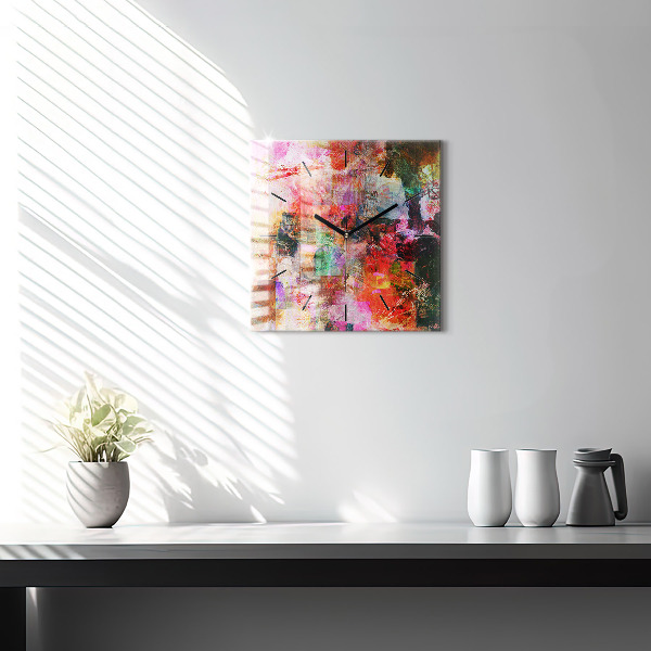 Wanduhr quadratisch mit motiv Abstrakte Komposition