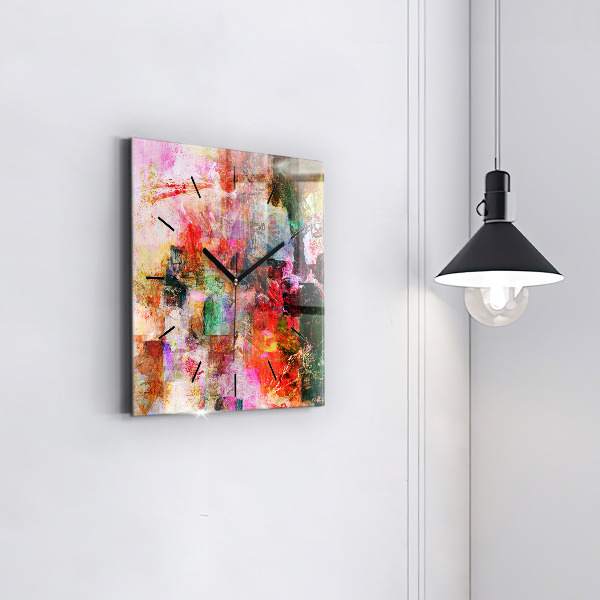 Wanduhr quadratisch mit motiv Abstrakte Komposition
