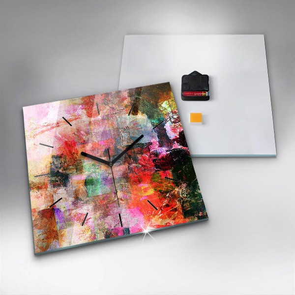 Wanduhr quadratisch mit motiv Abstrakte Komposition