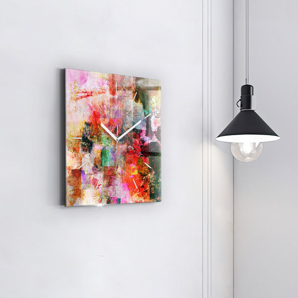 Wanduhr quadratisch mit motiv Abstrakte Komposition
