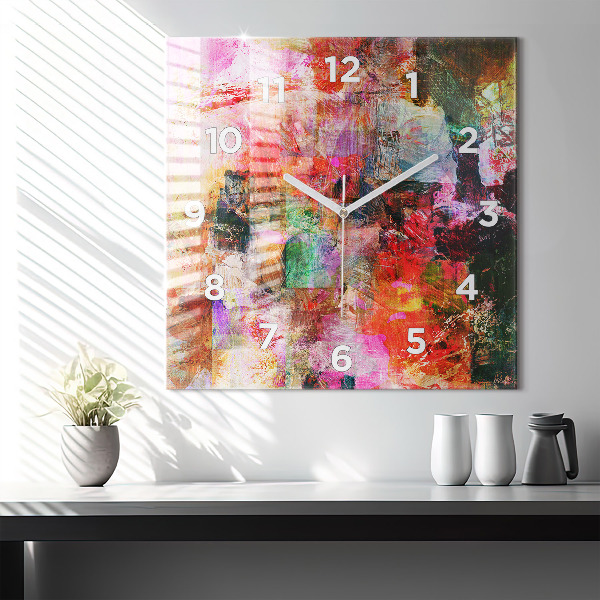 Wanduhr quadratisch mit motiv Abstrakte Komposition