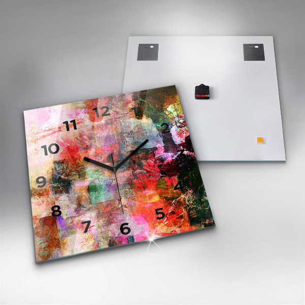 Wanduhr quadratisch mit motiv Abstrakte Komposition