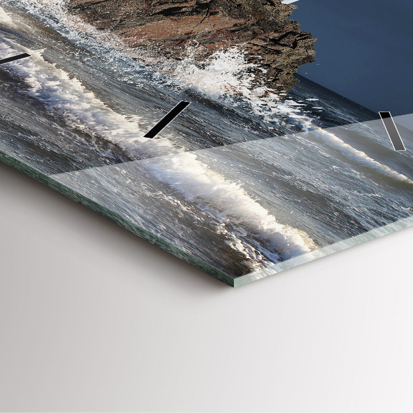 Wanduhr modern quadratisch Leuchtturm