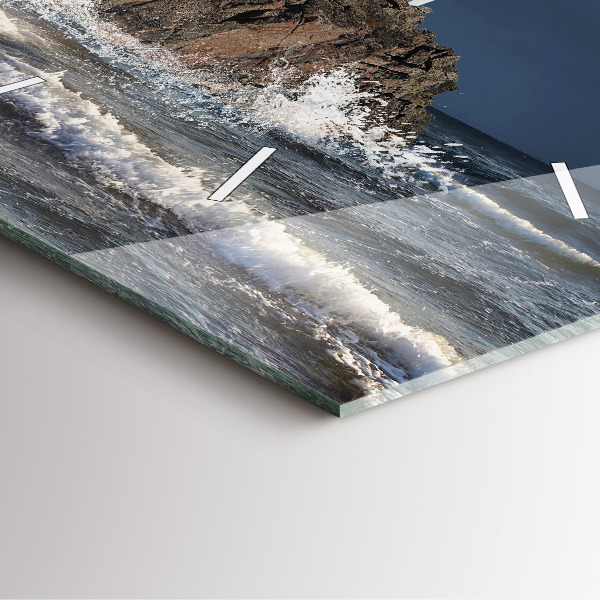 Wanduhr modern quadratisch Leuchtturm