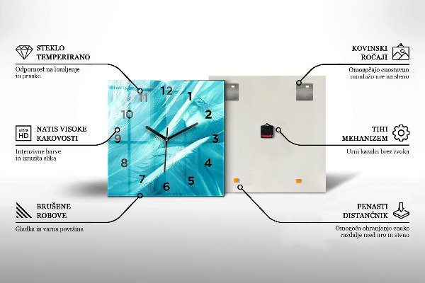 Wanduhr modern quadratisch Leuchtturm