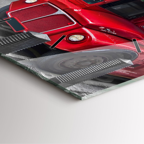 Wanduhr quadratisch mit motiv Roter Doppeldeckerbus