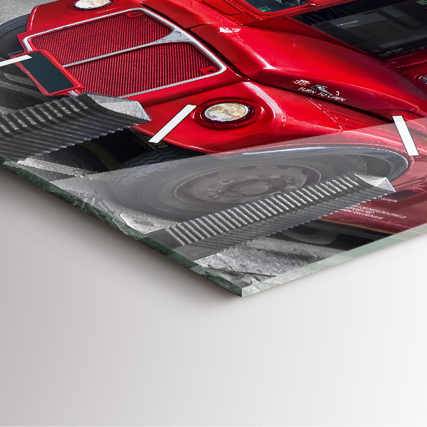 Wanduhr quadratisch mit motiv Roter Doppeldeckerbus