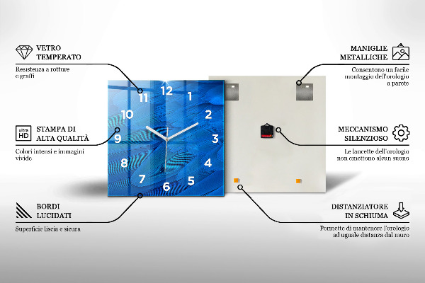 Wanduhr quadratisch mit motiv Roter Doppeldeckerbus