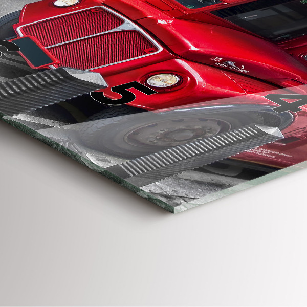 Wanduhr quadratisch mit motiv Roter Doppeldeckerbus