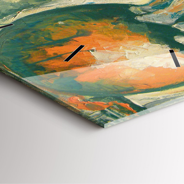 Wanduhr quadratisch Bemalte Elefantenhaltung