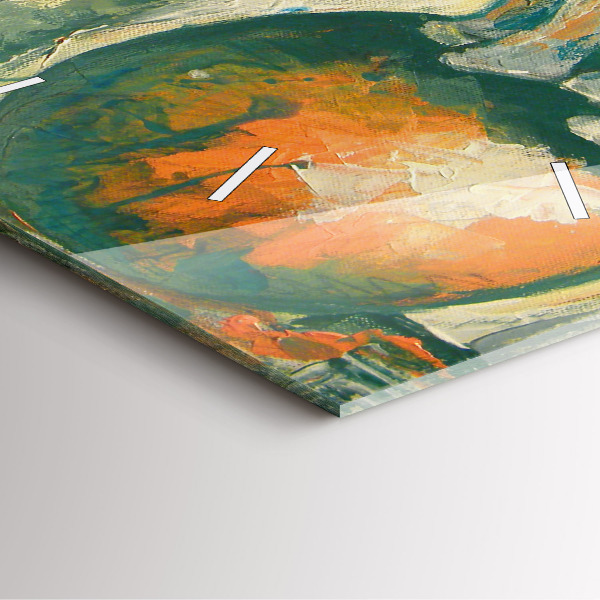 Wanduhr quadratisch Bemalte Elefantenhaltung