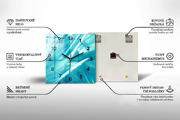 Wanduhr quadratisch Bemalte Elefantenhaltung