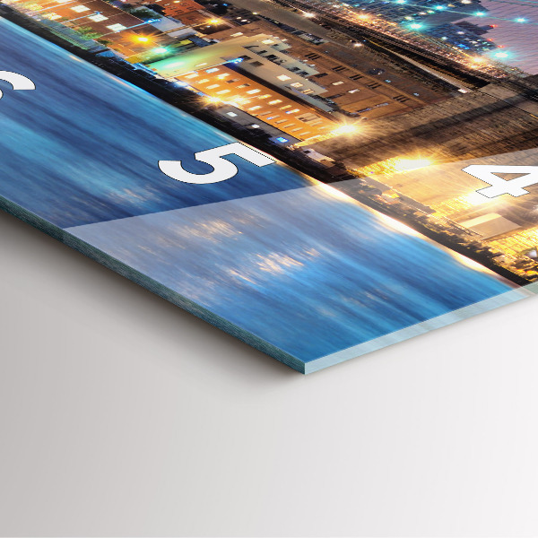 Wanduhr modern quadratisch Brooklyn Bridge und East River