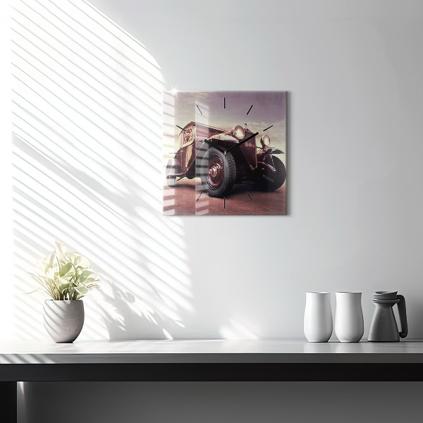 Wanduhr modern quadratisch Oldtimer