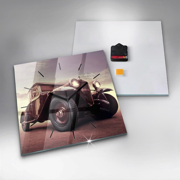 Wanduhr modern quadratisch Oldtimer