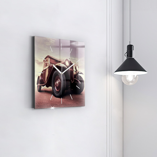 Wanduhr modern quadratisch Oldtimer