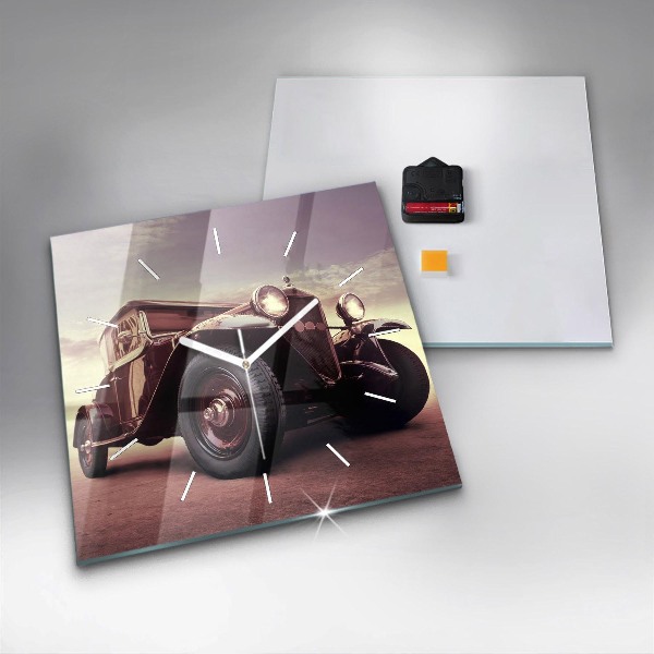 Wanduhr modern quadratisch Oldtimer