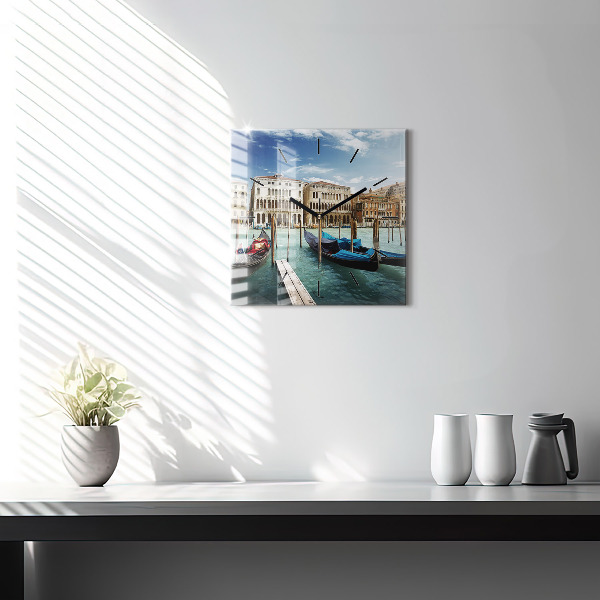 Wanduhr quadratisch Gondeln Venedig Italien