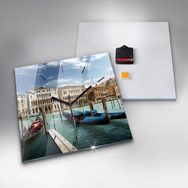 Wanduhr quadratisch Gondeln Venedig Italien