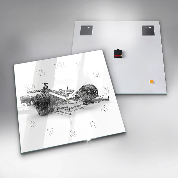 Wanduhr modern quadratisch Aufbau des F1-Wagens