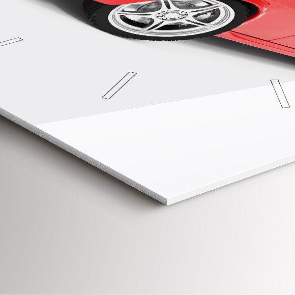 Wanduhr quadratisch Sportwagen