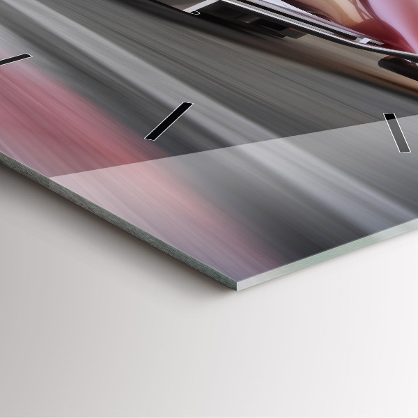 Wanduhr quadratisch mit motiv Sportlicher Rennwagen