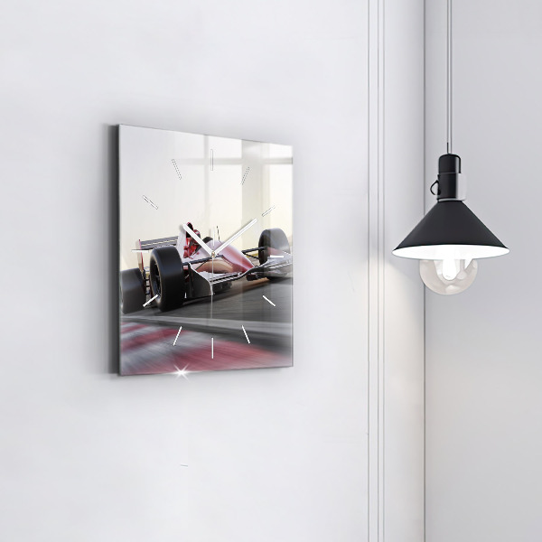 Wanduhr quadratisch mit motiv Sportlicher Rennwagen