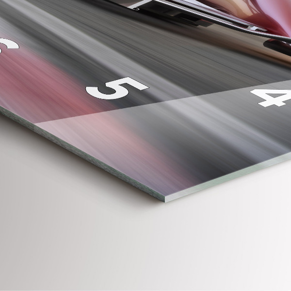 Wanduhr quadratisch mit motiv Sportlicher Rennwagen