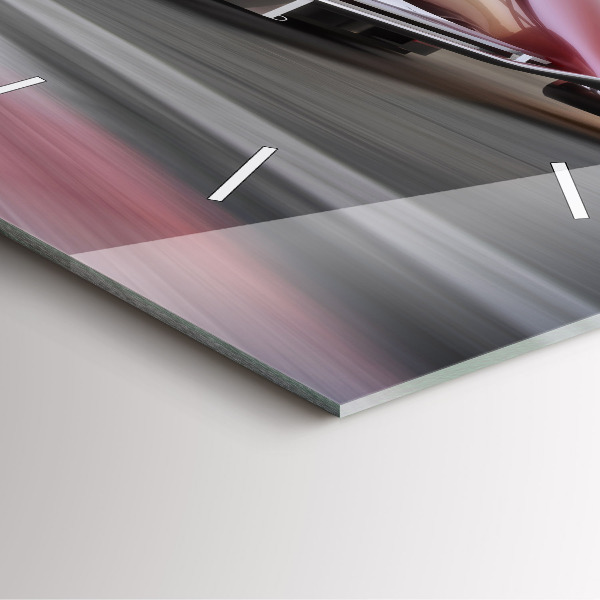 Wanduhr quadratisch mit motiv Sportlicher Rennwagen