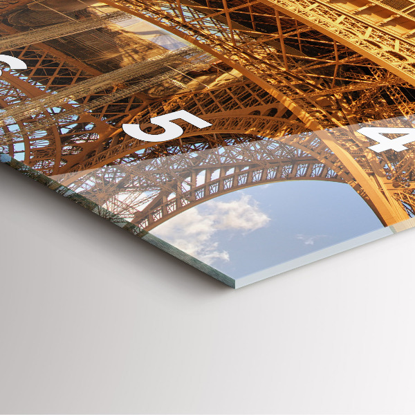 Wanduhr quadratisch Eiffelturm im Sonnenschein