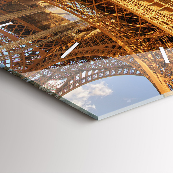 Wanduhr quadratisch Eiffelturm im Sonnenschein