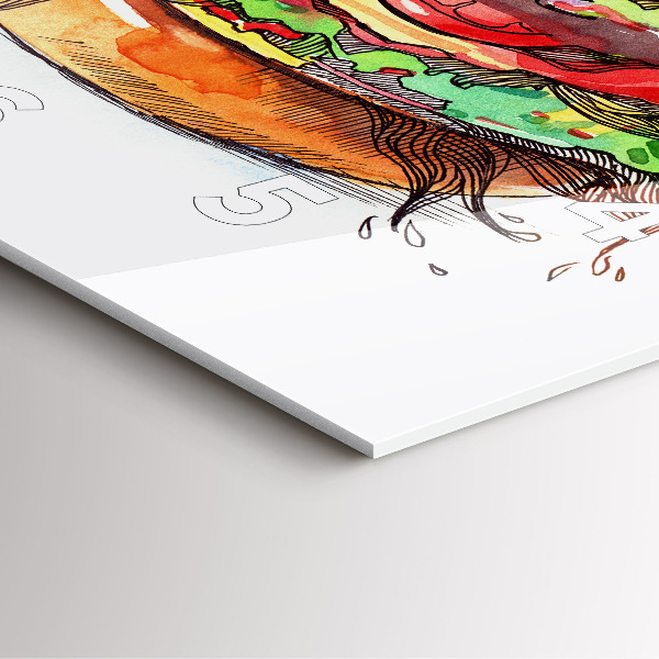 Wanduhr quadratisch XXL-Käse-Burger