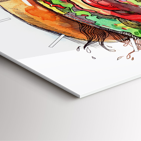 Wanduhr quadratisch XXL-Käse-Burger