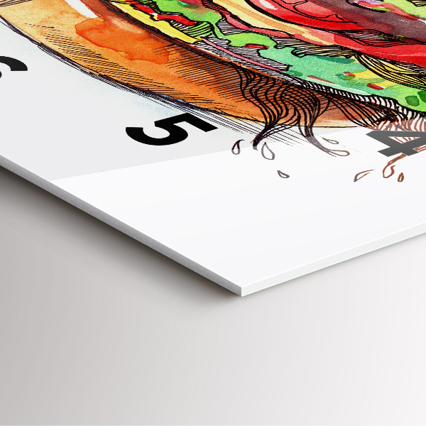 Wanduhr quadratisch XXL-Käse-Burger