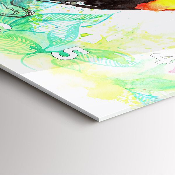 Wanduhr quadratisch Tukan im Gras