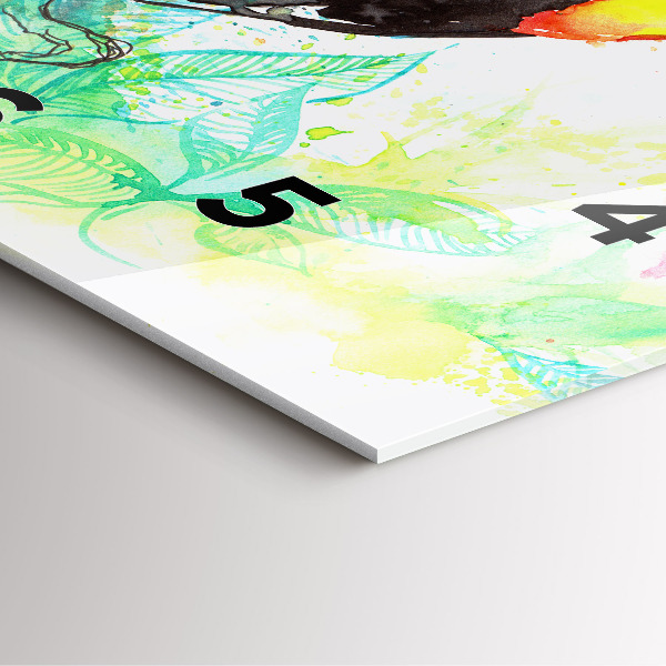 Wanduhr quadratisch Tukan im Gras