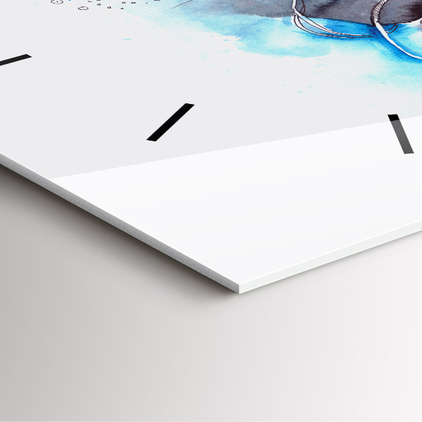 Wanduhr modern quadratisch Unterwasserleben von Fischen