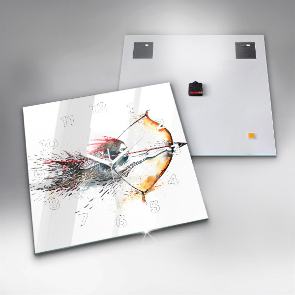 Wanduhr modern quadratisch Ein Krieger bei der Jagd