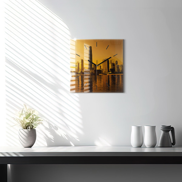 Wanduhr quadratisch mit motiv Zhujiang-Fluss China