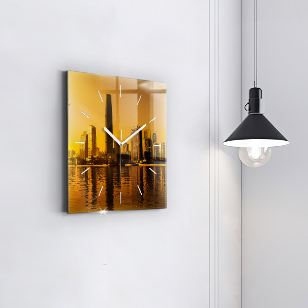 Wanduhr quadratisch mit motiv Zhujiang-Fluss China