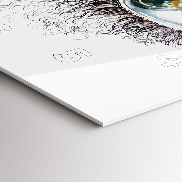 Wanduhr modern quadratisch Zeichnung eines menschlichen Auges