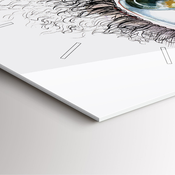 Wanduhr modern quadratisch Zeichnung eines menschlichen Auges