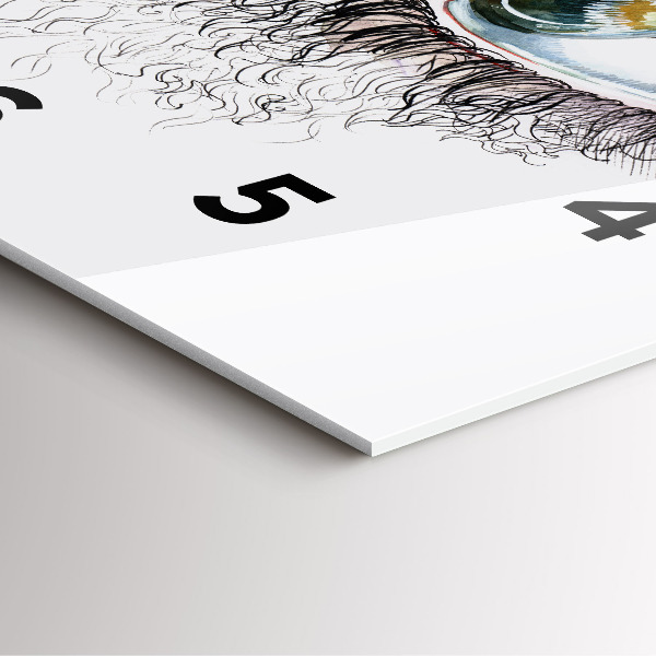 Wanduhr modern quadratisch Zeichnung eines menschlichen Auges