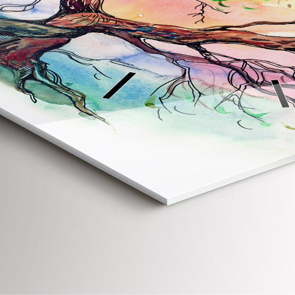 Wanduhr quadratisch Baumherz Natur