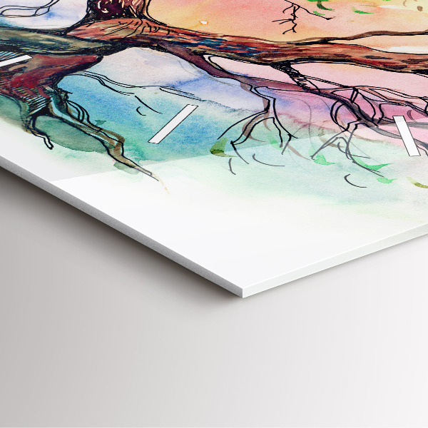 Wanduhr quadratisch Baumherz Natur