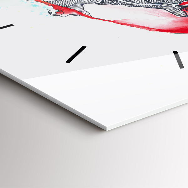 Wanduhr quadratisch Bunter Papagei im Flug