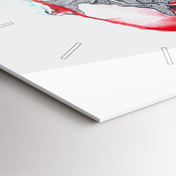 Wanduhr quadratisch Bunter Papagei im Flug