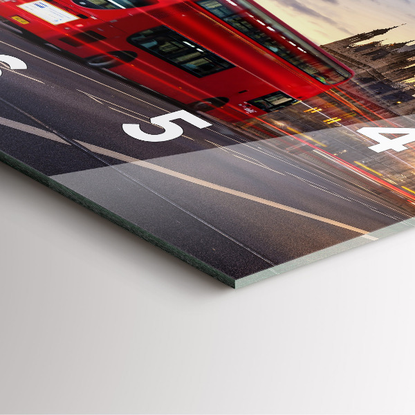 Wanduhr modern quadratisch Roter Londoner Bus