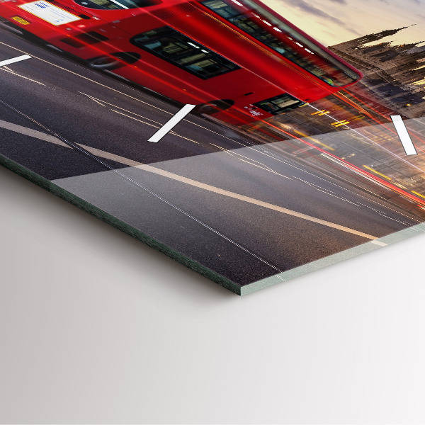 Wanduhr modern quadratisch Roter Londoner Bus