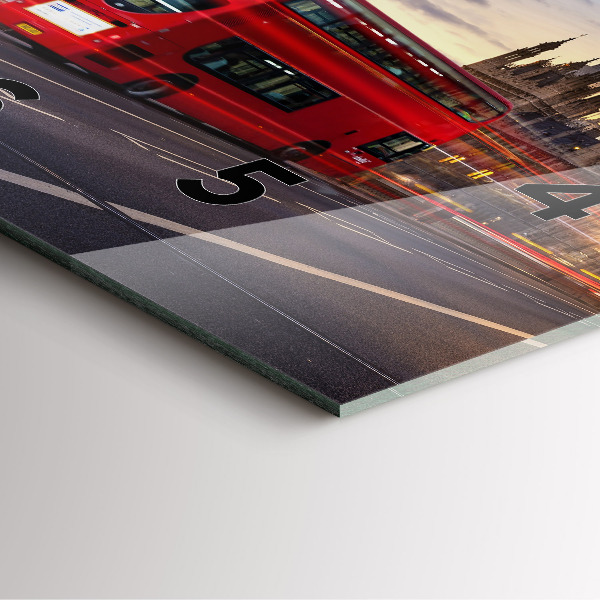 Wanduhr modern quadratisch Roter Londoner Bus